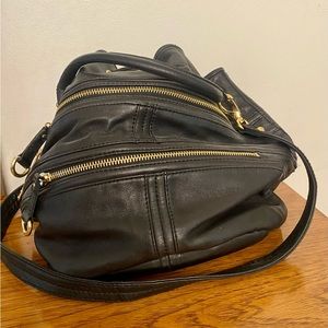 Steve by Steve Madden Black Leather Messenger Bag